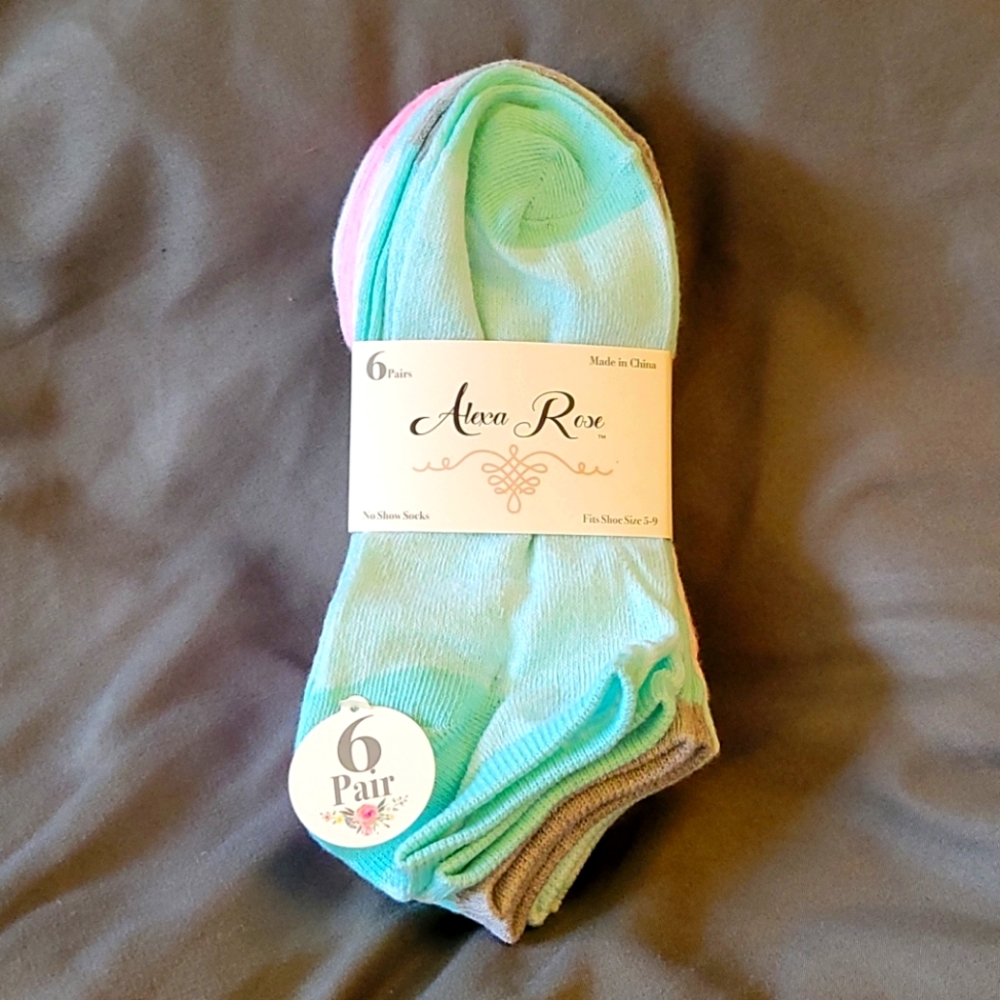 Alexa Rose | New! 6 Pack No Show Socks